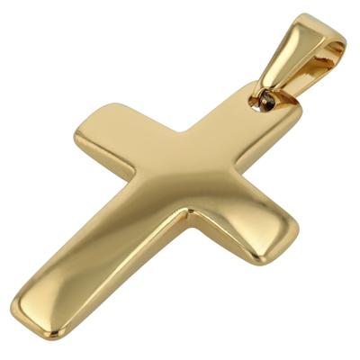 Kettenanhänger ADELIA´S "Anhänger – Kreuz Kreuzanhänger aus Edelstahl", gold, Schmuckanhänger, Damen, Edelstahl, Kettenanhänger, Ein Geschenk, das Freude macht
