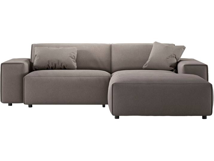 Ecksofa HOME AFFAIRE Glimminge Breite 234cm, L-Form, auch in Cord, Easy care-Bezug , grau (taupe), B:234cm H:71cm T:191cm, Sofas, Ecksofa, Breite 234, Zierkissen