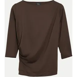 Langarmshirt mit Raffungen Braun 42