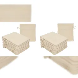 Betz 20 Stück Waschhandschuhe Waschlappen PREMIUM Größe 16x21 cm 100% Baumwolle Farbe sand