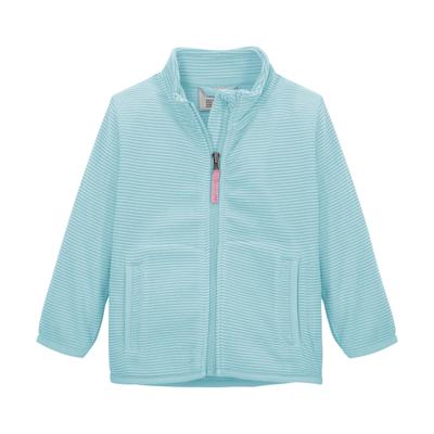 Fleecejacke "FIOS 1 MNS FLC JCKT", Jungen, Gr. 122/128, blau (pastellblau), Obermaterial: 100% Polyester, FIRST INSTINCT BY KILLTEC, Jacken Fleecejacke, Fleecejacke mit Streifen, Kinnschutz, Namensetikett, Taschen