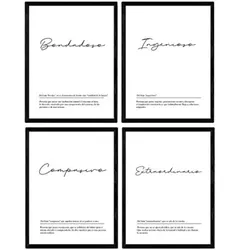 POSTER Set mit 4 Wortdefinitionen zu männlichen Paar Jahrgang A3 Rahmenlos
