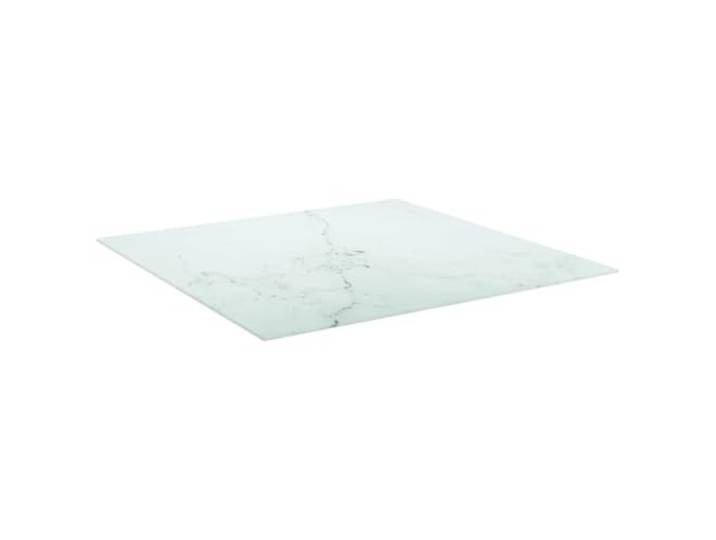 NKOPPFG Tischplatte Weiß 80x80 cm 6 mm Hartglas Marmoroptik, für Esstisch, Couchtisch, Beistelltisch, leicht zu reinigen