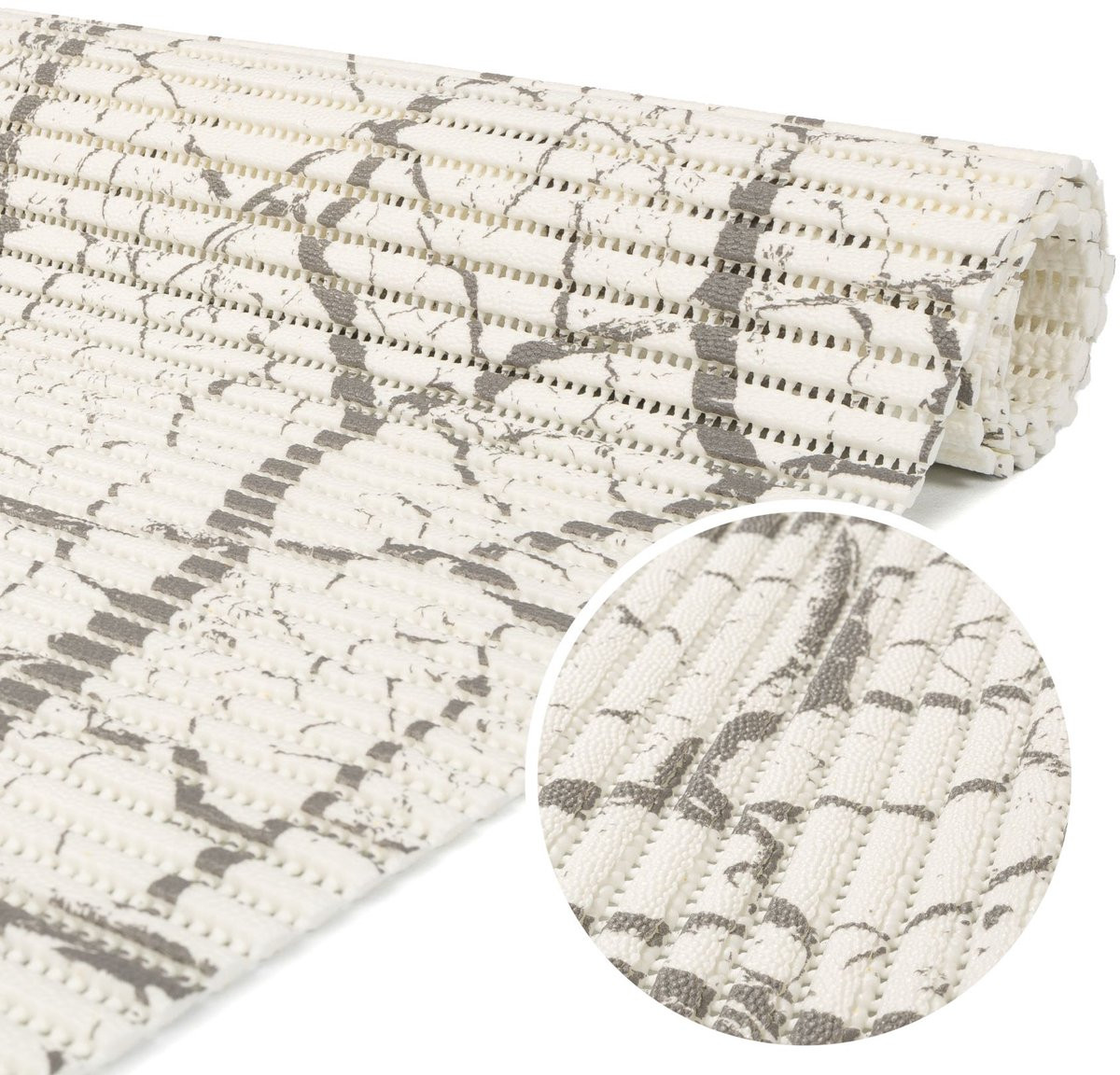 ANRO Badmat Marmer Grijs 65x180 cm - Antislip en Sneldrogend