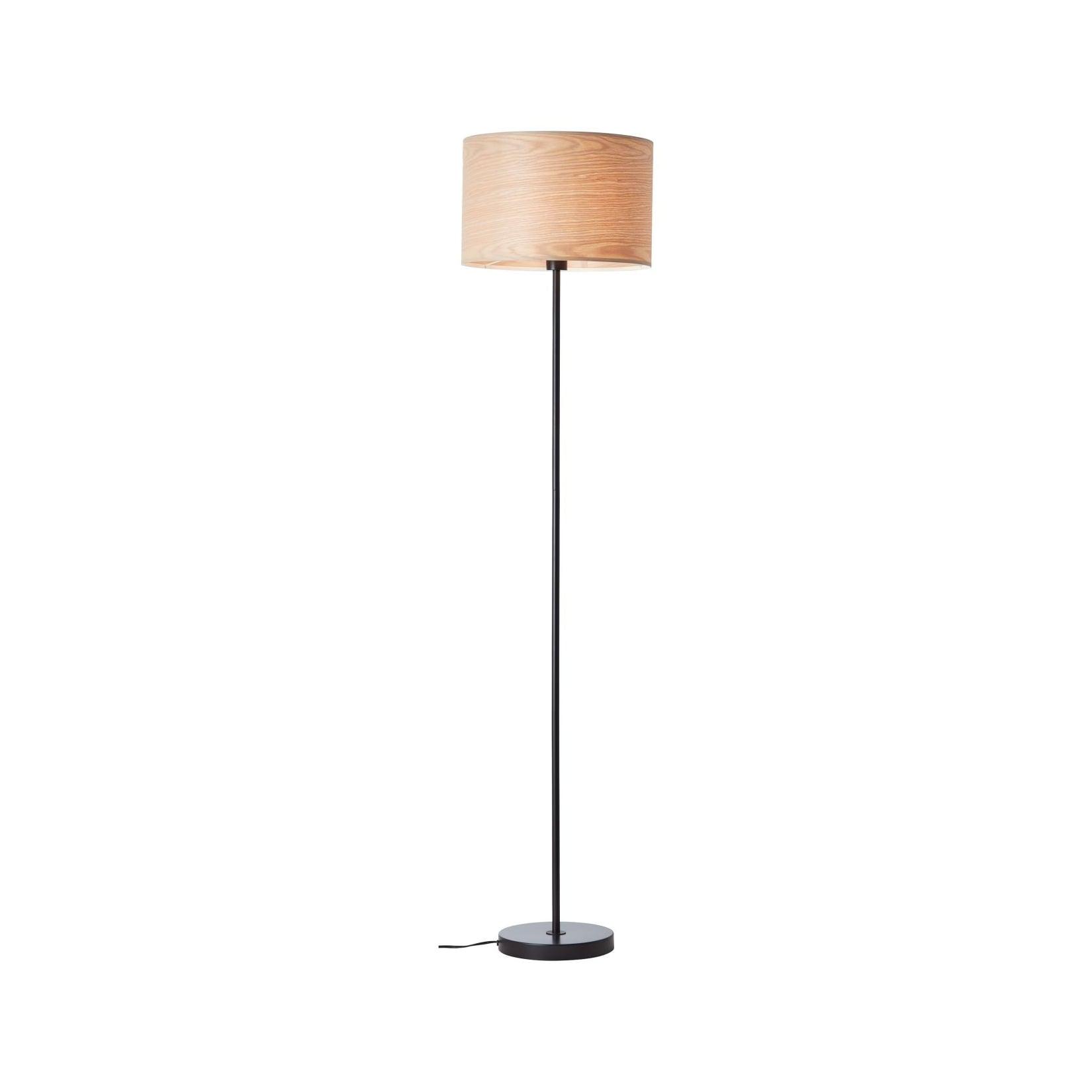 BRILLIANT Lampe, Romm Standleuchte 1flg holz hell/schwarz, 1x A60, E27, 52W, Mit Fußschalter