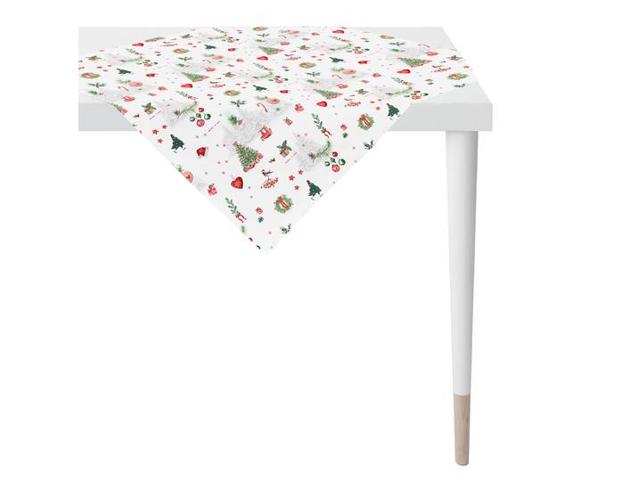 Nappe 3710 100 x 100cm Blanc/Blanc/Vert/Rouge