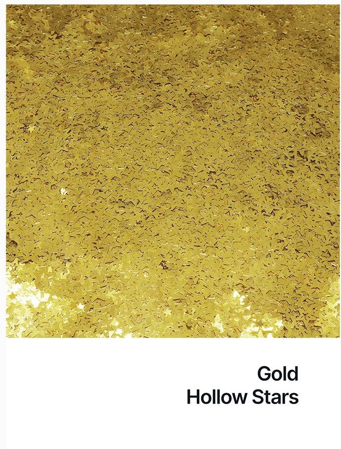 Hemway Shaped Craft Glitter   Hollow Star   Epoxy Resin, DIY, Tumbler, Decoration - Gold - Shaped 50g