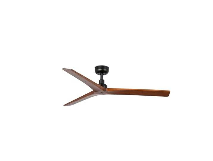 Ventilateur de plafond KLIM M acier noir mat\, bois noyer foncé H: 23\,6cm Ø125cm