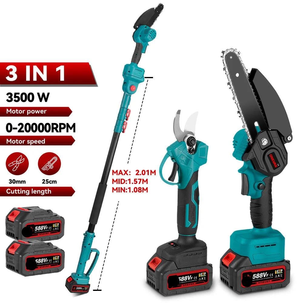 Selius 2-in-1 Accu Kettingzaag en Telescopische Snoeigereedschap - 3500W - Draadloos en Lichtgewicht