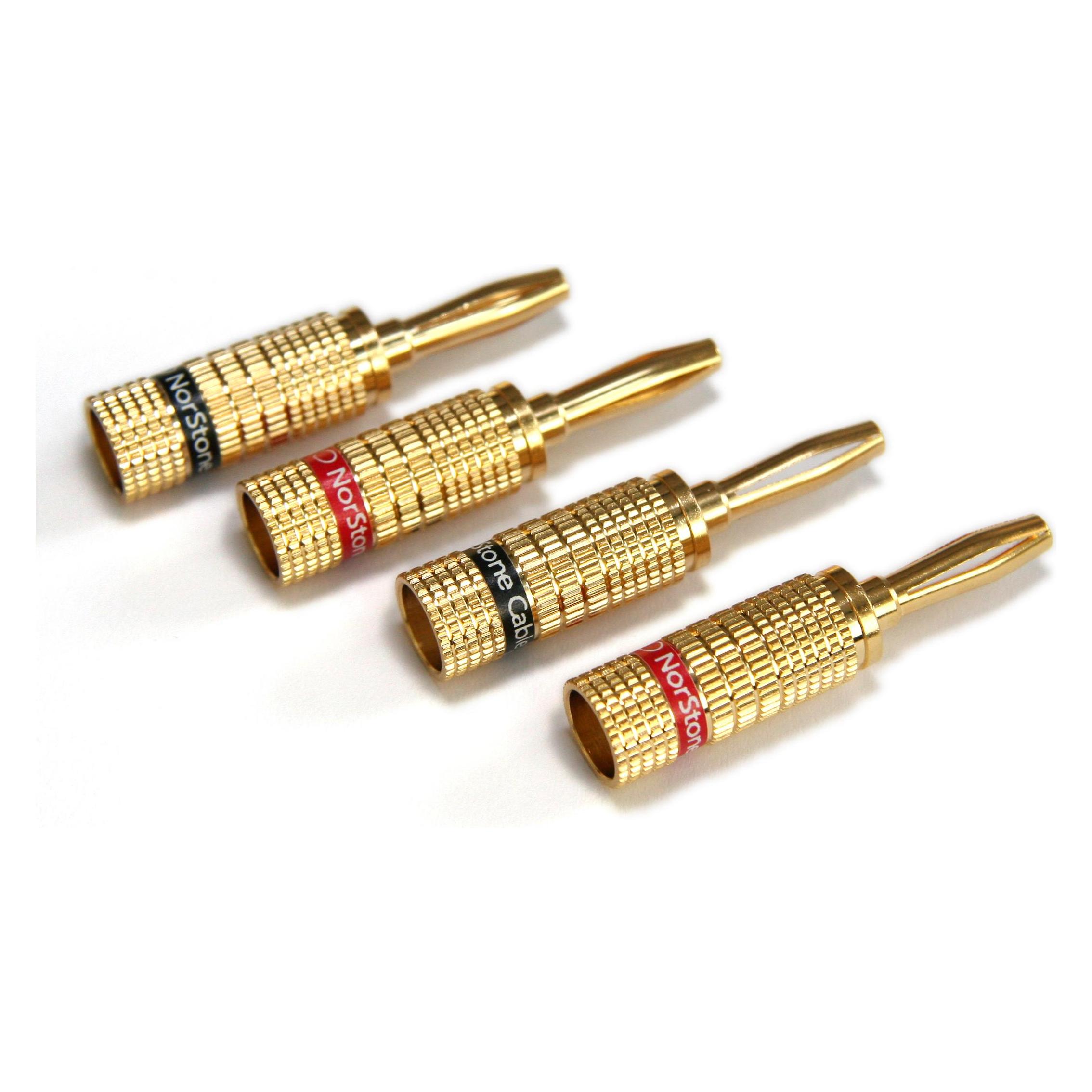 NorStone NORBANX4 - Set mit 4 vergoldeten Bananensteckern Verbindungskabel Gold (BANANA-PLUGS)