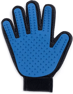Inspire Picks Silicone Pet Grooming Gloves For Hair Removal & Shedding Control right Blue 1pc