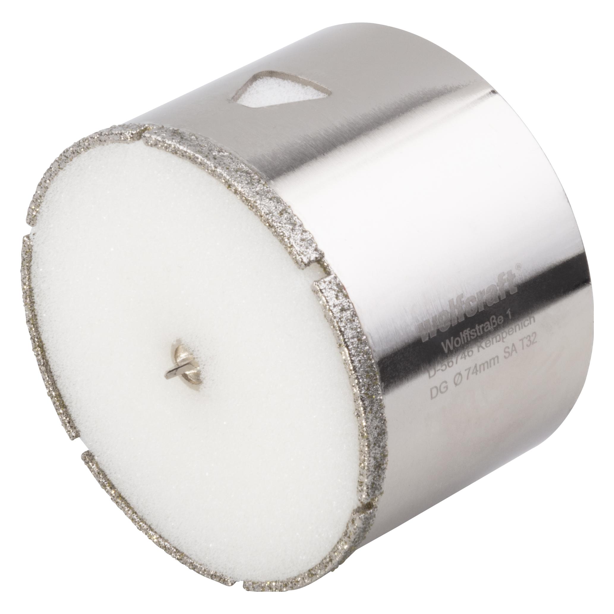 wolfcraft 1 Diamantbestr. Bohrkrone m.Schaft ø74mm (74 mm) (109441)