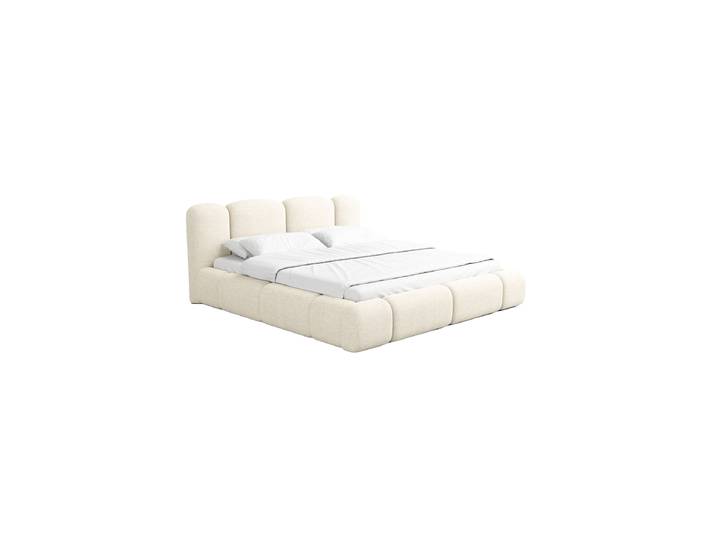 Design Polsterbett „Elara“ mit Ablagefach, Webstoff Cream Strukturstoff Cream BLOOMINGLOFT Collection