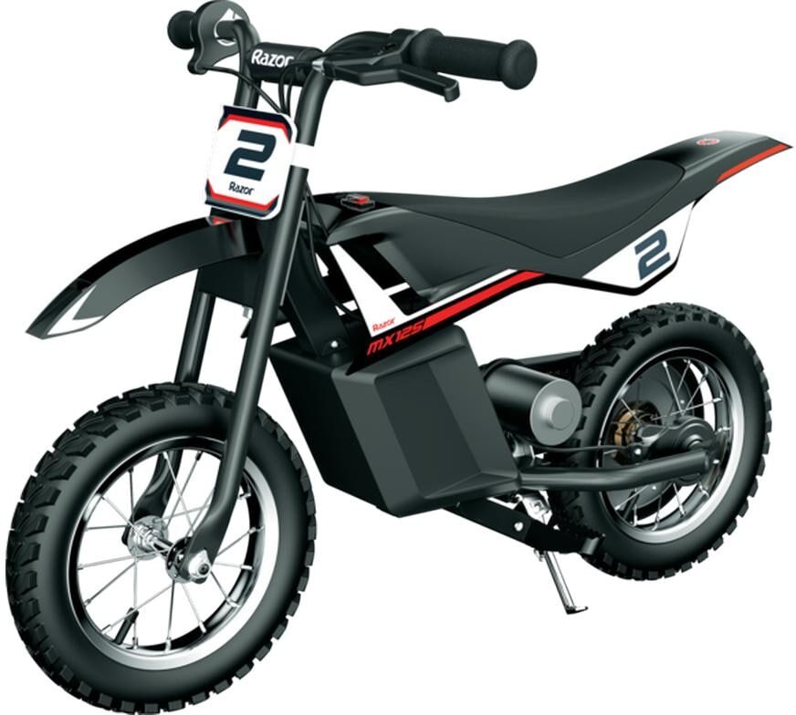 Elektro-Kindermotorrad RAZOR "Dirt Rocket MX125 Black + Decal kit (Lithium)", schwarz, Elektro-Kinderfahrzeuge, Kinder, Elektro-Kindermotorrad, Kinder-E-Fahrzeug schwarz Einheitsgröße