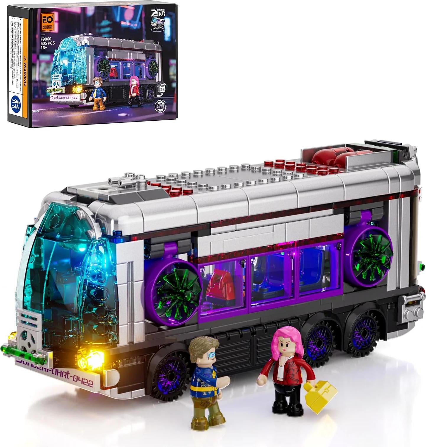 Lumibricks Cyberpunk Neonstad Toekomstbus