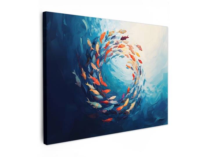 LEINWANDBILD Meer - Fische - Bunt - Dynamisch Wandbilder 80x60 cm