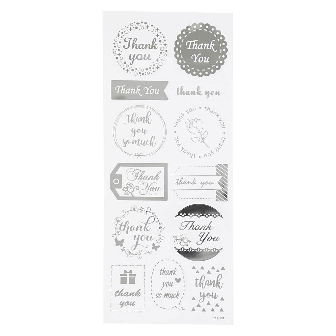 Creativ Company Aufkleber Silber Danke, 1 Blatt (1 Sticker) (45151622)