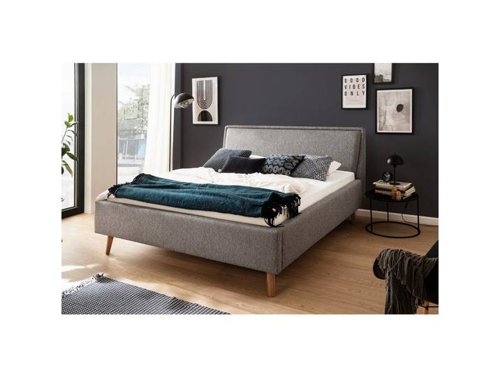 P & B Polsterbett, Grau, Holz, Esche,Birke, Buche, massiv, 140x200 cm, Reach, individuelle Liegehärteeinstellung, Schlafzimmer, Bett, Polsterbetten