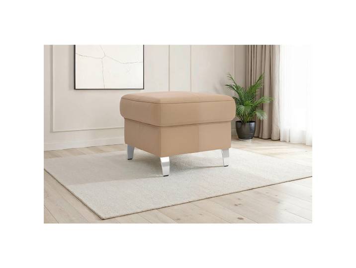 Sit & More Hocker Arngast E, Cappuccino, Metall, Echtleder, Nappaleder, quadratisch, 58x48x58 cm, Wohnzimmer, Hocker, Sitzhocker