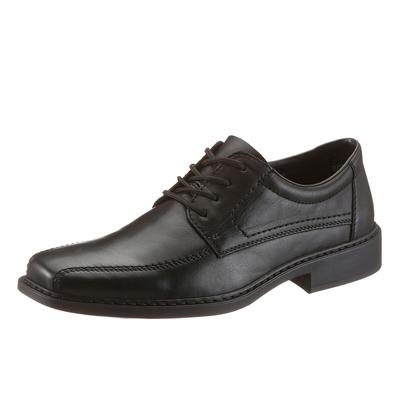 Schnürschuh RIEKER, Herren, Gr. 40, schwarz, Leder, Schuhe Schnürschuh, mit klassischer Ziernaht, Freizeitschuh, Halbschuh, Schnürschuh, Topseller