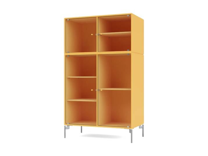 Montana Ripple III Vitrinenschrank 69,6x117,6x38 cm Acacia-Beine chrome