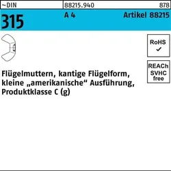 Flügelmutter R 88215 M12 A 4 10 Stück