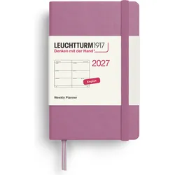 Leuchtturm 1917 Wochenplaner Hardcover 2027 EN A7, rosa
