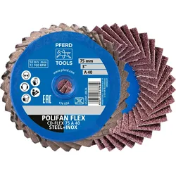 PFERD TOOLS COMBIDISC Korund Mini-POLIFAN CDR Ø 75mm A80 für universelle Anwendungen - 42719814