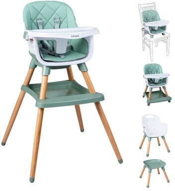 Costway 9-in-1 Convertible High Chair for Babies and Toddlers with Seat Cushion-Green