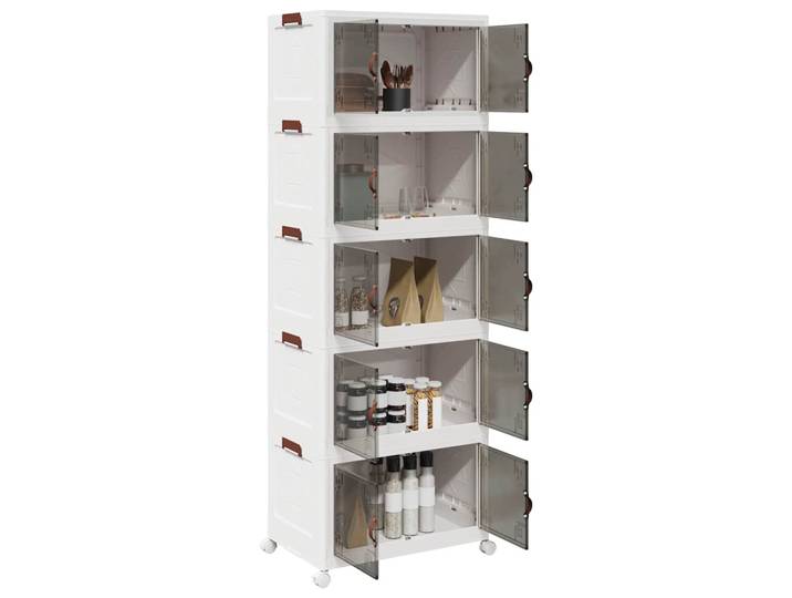 vidaXL Aufbewahrungsbox mit Rädern Stapelbar 5-stöckig 75L 64x40x179cm