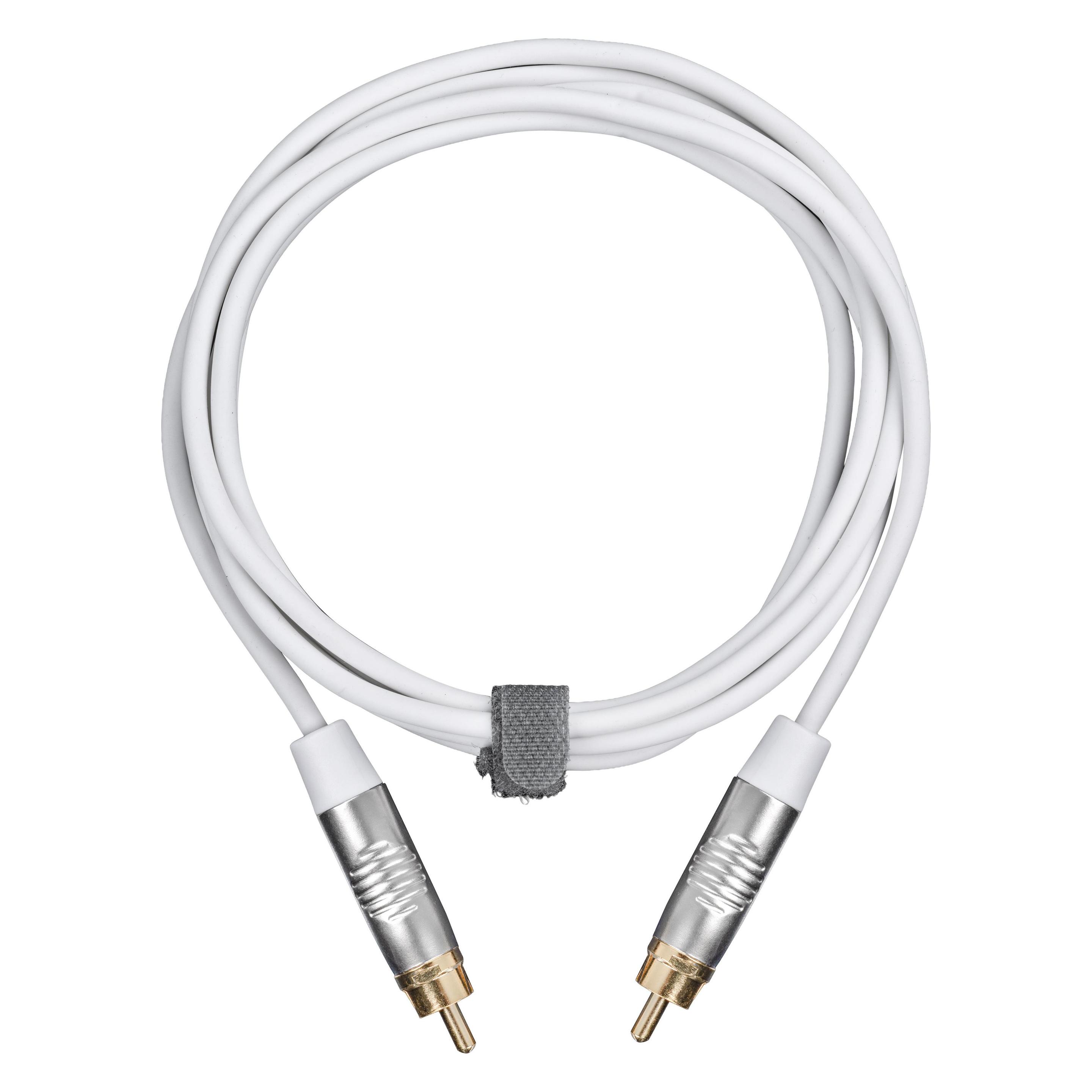 Fuj Tek RCA Male to RCA Male Audio Cable, 10 m, White (10 m, Cinch Kabel) (RCA - RCA cable, 10 m, white)