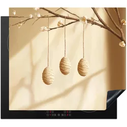 HERDABDECKPLATTE Beige - Osterkuchen - Eier Glaskeramikkochfeldabdeckung 59x52 cm