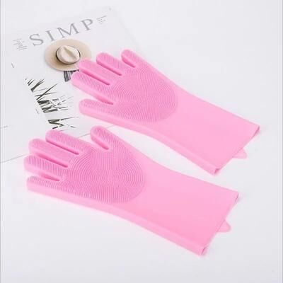 Uplift Picks Silicone Pet Bathing Gloves Grooming Brush Gloves For Dogs And Cats pink