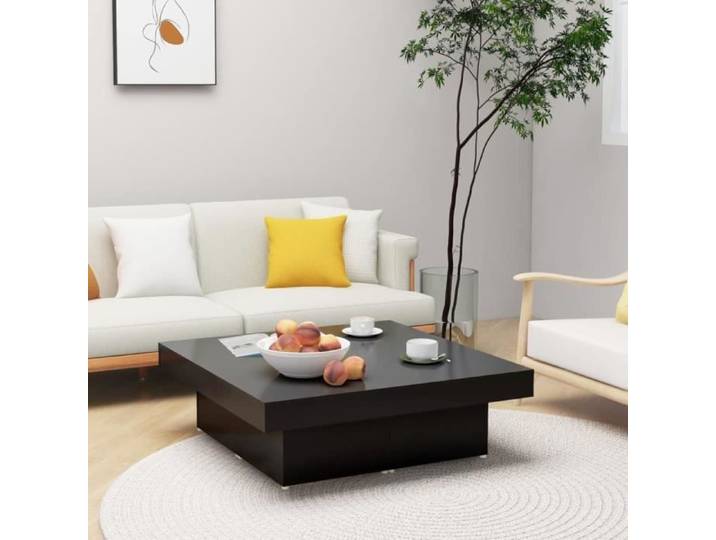 VX - Table basse Noir 90x90x28 cm Aggloméré