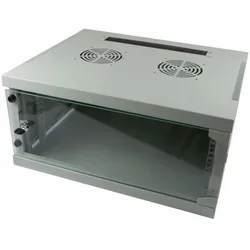 Allnet 19 Wandgehäuse 12HE B541 / T595mm 1-teilig *lichtgrau* SMQ-Serie (12 HE, 19 Zoll Rack), Serverschrank, Grau