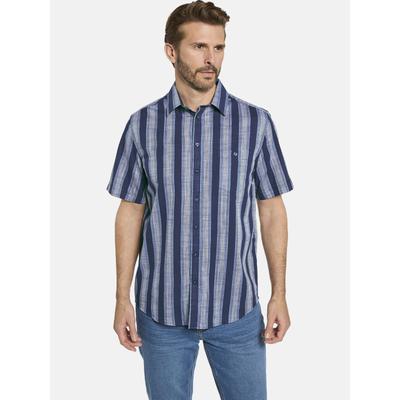 Kurzarmhemd BABISTA "Kurzarmhemd BELLANZA", Herren, Gr. M, blau (blau gestreift), regular fit, Hemden, mit knöpfbarer Brusttasche
