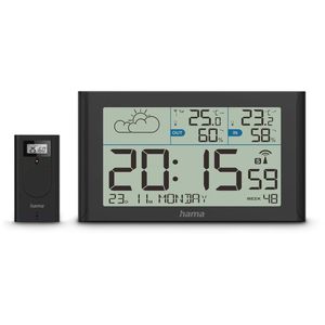 Hama Wetterstation 00222216, Sylt, Funk, digital, mit Außensensor, Wettervorhersage, LC-Display & 4 Messwerten
