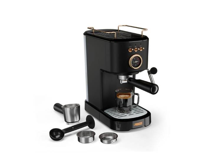 PRINCESS Espressomaschine 249417, Vielfältige Kaffeespezialitäten möglich – Integrierte Tassenwärmer