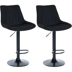 CLP 2er Set Barhocker Toni Stoff schwarz   Farbe: schwarz, Material Gestell: Metall matt schwarz