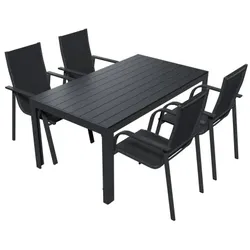 Lex Alu Gartensitzgruppe Gartenmöbel Set 5tlg. Gartenset Sitzgruppe Essgruppe Tisch