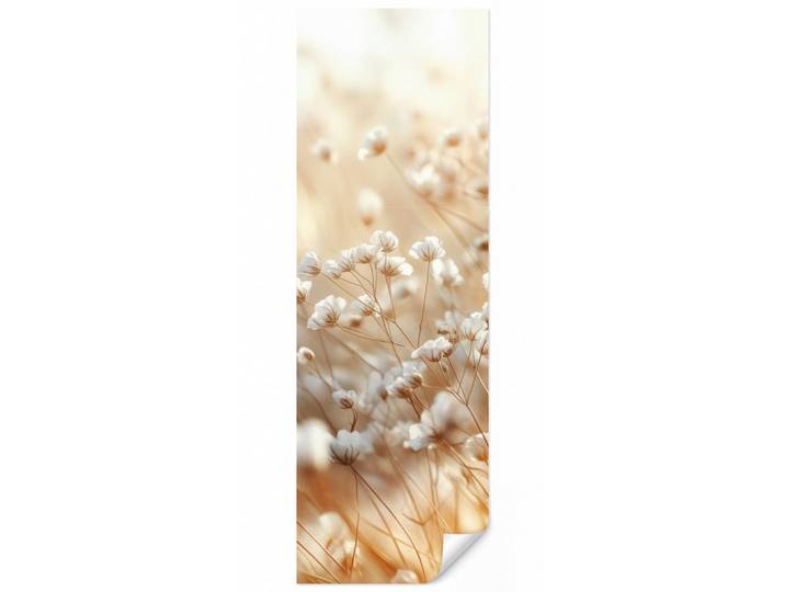 OnlyWow Tapete - Wild - Blumen - Weiß - 100x300 cm, Creme, Papier, Rechteckig, 100x300 cm, Tapeten & Wandverkleidungen, Vliestapeten