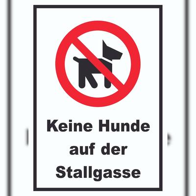 HB-Druck Keine Hunde auf der Stallgasse Schild A3 (297x420mm)