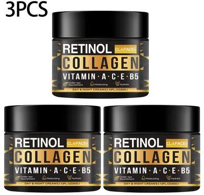 Inspire Essentials Mens Retinol Collagen Face Cream Anti Aging Moisturizing Skin Care 60g 3pcs