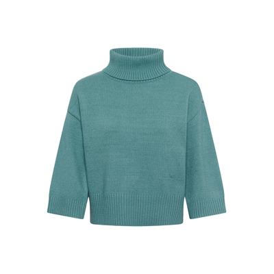 Strickpullover SAINT TROPEZ "Saint Tropez Strickpullover UminaSZ", Damen, Gr. XL, grün (cameo blau melange), Pullover Strickpullover