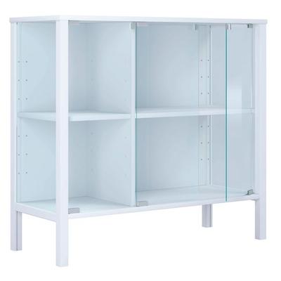 Glasvitrine Jensol mit ESG Glas Kommode stehend