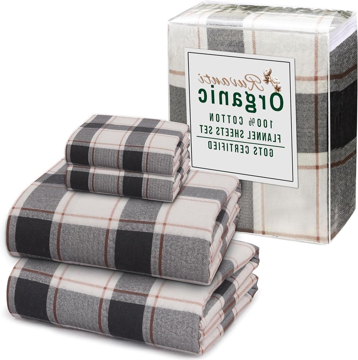 Biologische Flanellen Lakens Set - Dubbel Geborsteld Katoenen Beddengoed - Queen Size - Go Coral