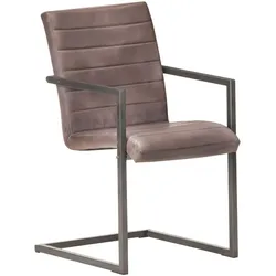 vidaXL Freischwinger-Esszimmerstühle, 2er-Set, Modell Rivage aus braunem Echtleder
