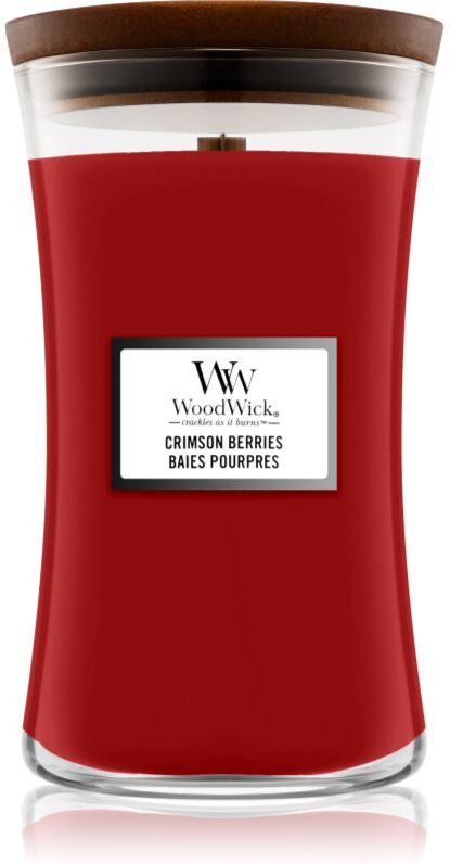 Woodwick Crimson Berries bougie parfumée avec mèche en bois 610 g