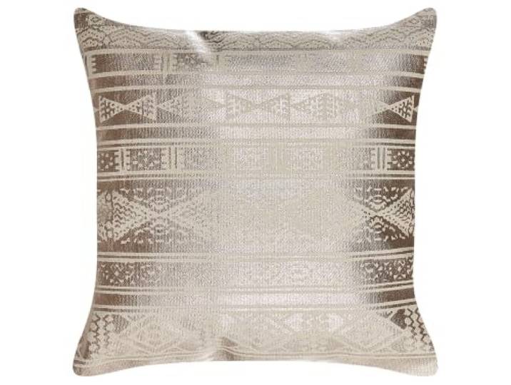 Beliani Dekokissen mit Füllung Motiv Baumwolle roségold Metallic Effekt 50 x 50 cm Oujda