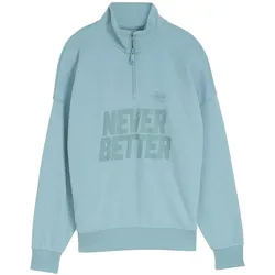 Tom Tailor Kinder-Oversized-Troyer mit Print - Jungen - Gr. 152 - blau-grün